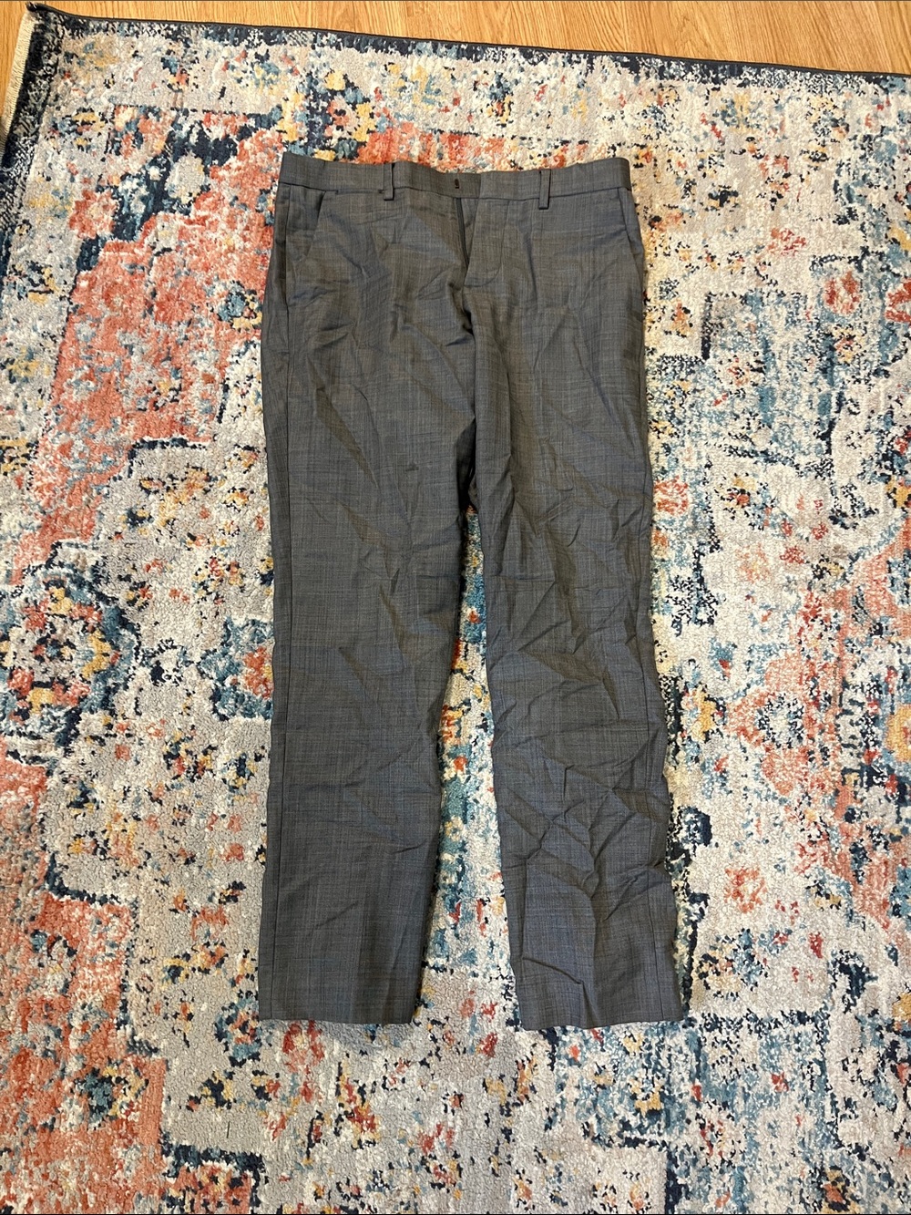 Express Men's Gray Plaid Dress Pants